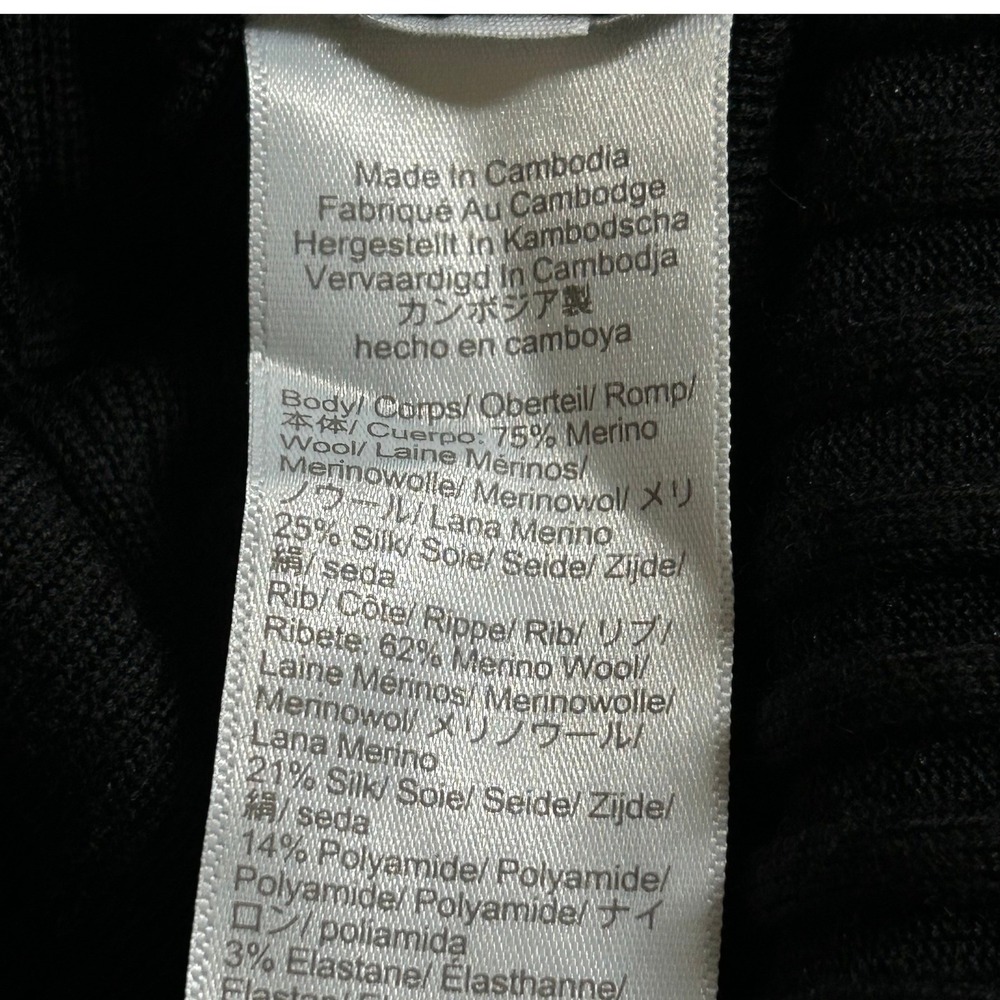 Madewell Womens Black Merino Wool Silk Blend V-Neck Button Front Cardigan XL New - Picture 10 of 10